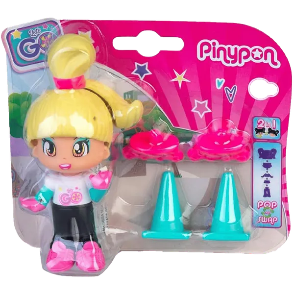 Patines con Conos PinyPon Lets Go Famosa + Figura de Niña